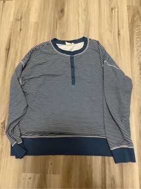 Striped Navy and White Pullover